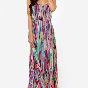 Maxi multicolored print dress